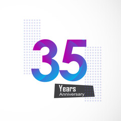 35 Year Anniversary Logo Vector Template Design Illustration