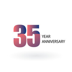 35 Year Anniversary Logo Vector Template Design Illustration