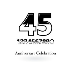 45 Year Anniversary Logo Vector Template Design Illustration