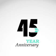45 Year Anniversary Logo Vector Template Design Illustration