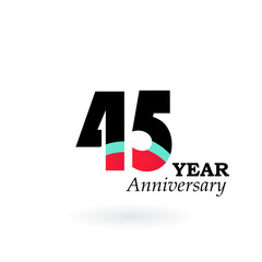 45 Year Anniversary Logo Vector Template Design Illustration