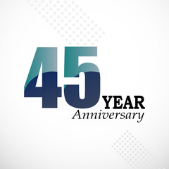 45 Year Anniversary Logo Vector Template Design Illustration