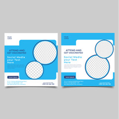 Medical health banner about coronavirus, social media post banner template vector design