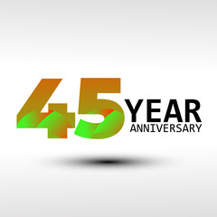 45 Year Anniversary Logo Vector Template Design Illustration