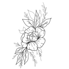 Flower linen on white background/flor lineal 
Illustrator