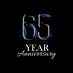 65 Year Anniversary Logo Vector Template Design Illustration
