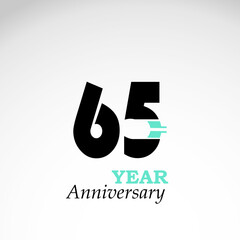 65 Year Anniversary Logo Vector Template Design Illustration