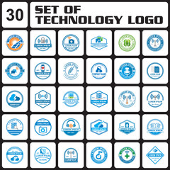 a set of technology logo , a set of digital logo