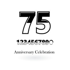 75 Year Anniversary Logo Vector Template Design Illustration