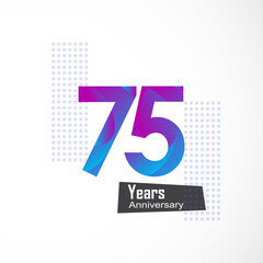 75 Year Anniversary Logo Vector Template Design Illustration