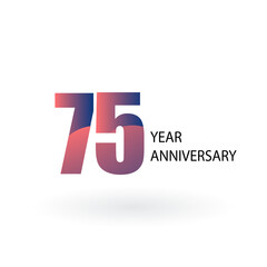 75 Year Anniversary Logo Vector Template Design Illustration