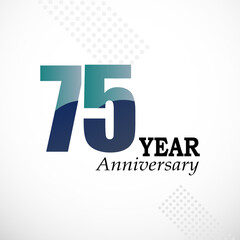 75 Year Anniversary Logo Vector Template Design Illustration
