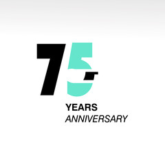 75 Year Anniversary Logo Vector Template Design Illustration