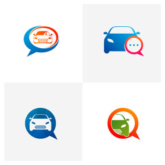 Set of Chat Car logo vector template, Creative Car logo design concepts