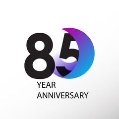 85 Year Anniversary Logo Vector Template Design Illustration