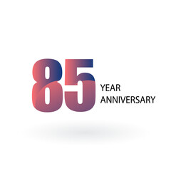 85 Year Anniversary Logo Vector Template Design Illustration