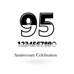 95 Year Anniversary Logo Vector Template Design Illustration