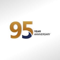 95 Year Anniversary Logo Vector Template Design Illustration