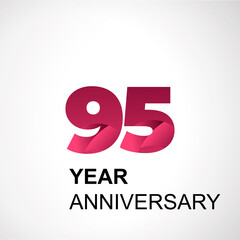 95 Year Anniversary Logo Vector Template Design Illustration