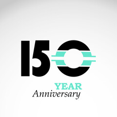 150 Year Anniversary Logo Vector Template Design Illustration