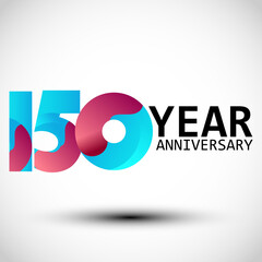 150 Year Anniversary Logo Vector Template Design Illustration