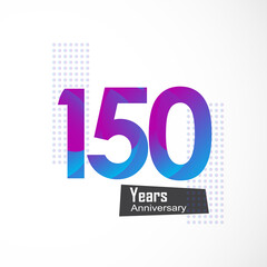 150 Year Anniversary Logo Vector Template Design Illustration