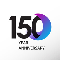 150 Year Anniversary Logo Vector Template Design Illustration