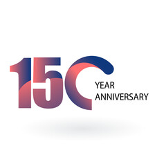 150 Year Anniversary Logo Vector Template Design Illustration