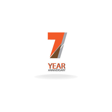 7 Year Anniversary Celebration Vector Template Design Illustration