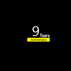 9 year anniversary logotype color for celebration