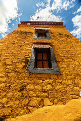 the wall of the Tibetan monastery