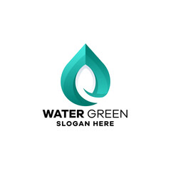 Water Green Gradient Logo Template