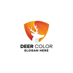 Deer Gradient Colorful Logo Template