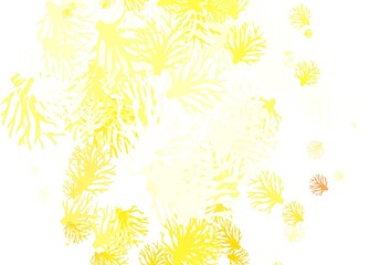 Light Yellow vector doodle background with branches.