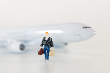 Miniature passenger who just got off the plane