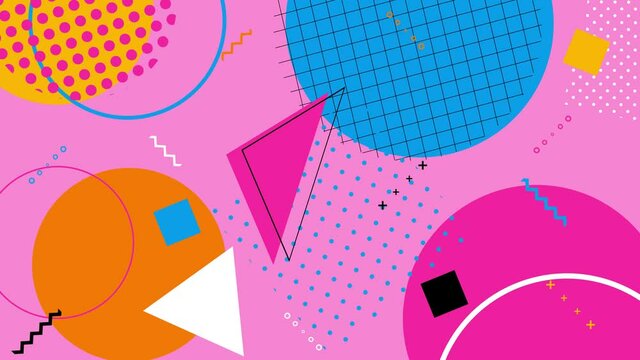 Abstract colorful geometric pattern graphic trendy textile background