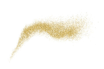 Gold Glitter Texture Isolated On White. Amber Particles Color. Celebratory Background. Golden Explosion Of Confetti. Vector Illustration, Eps 10.
