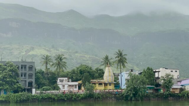 Shri Gaytridevi Mandir Hindu Temple  At Trimbak City In Indian State of Maharashtra. wide shot