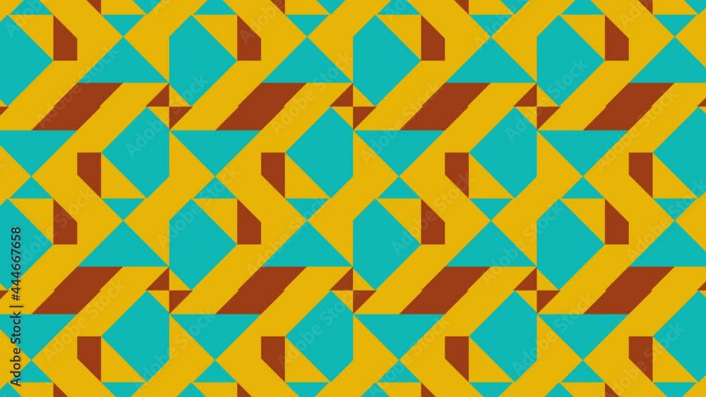 Aufkleber retro mosaic with dynamic geometric tiles in a warm color palette. vintage flat motion graphic anima