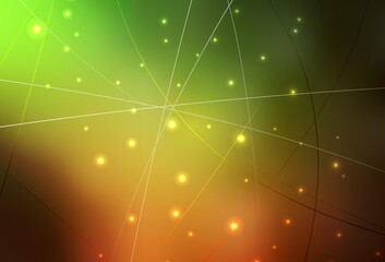 Light Green, Yellow vector background with circles and triangles.