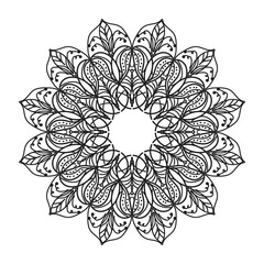 Decorative background with  black and white mandala design