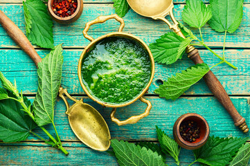 Rural lunch, nettle soup