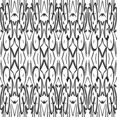 Black paint brush flower strokes vector seamless pattern. Hand drawn curved and wavy lines with grunge circles. brush scribbles decorative texture. Messy doodles, bold curvy lines illustration.