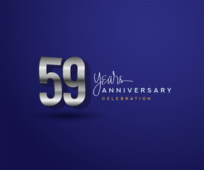 59th years anniversary celebration design with bold number shape silver color for special celebration event.