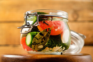 Fermented preserved vegetarian food concept.
