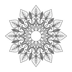 Decorative background with  black and white mandala design