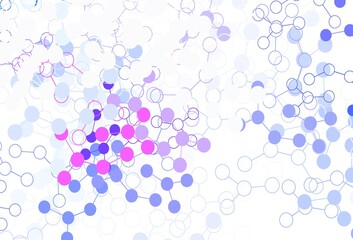 Light Blue, Red vector pattern with artificial intelligence network.