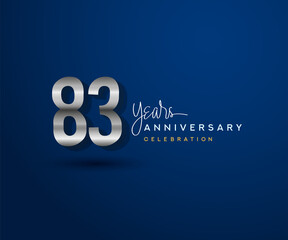 83rd years anniversary celebration design with bold number shape silver color for special celebration event.