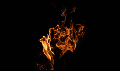 ogień, płomienie, ognisko, klimat, wieczór,  płomień, żar, gorąco