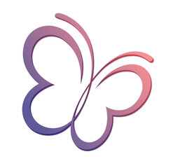 The Symbol of stylized flying butterfly.